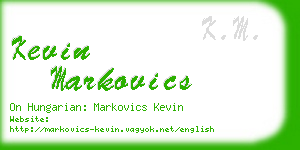 kevin markovics business card